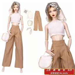 1/6 Supermodel Doll Clothes Fashion Suit Pants Tank Top Bag Headscarf Shoe Sets Girls Dress-Up Toys Clothing Parts For 30cm Doll
