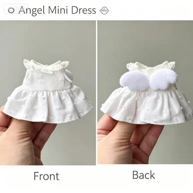 4 Colors Cute Angel Style Doll Outfit, Doll Dress With Small Wings Fits 1/8 BJD Zsiga & Cotton Doll, Only Doll Clothes