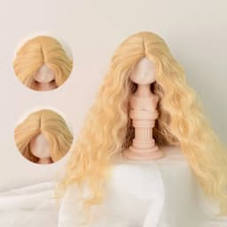 BJD Doll Wig 1/3, 1/4, 1/6 Mid Split Wool Roll Handmade Doll Dressing Wig Rough Long Roll Hair SD DIY Doll Wig Accessories