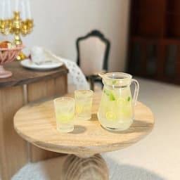 1/3Pcs 1:12 Dollhouse Miniature Lemon Juice Jug Cup Set Model Doll Drink Decor Toy Doll House Mini Kitchen Scene Ornament
