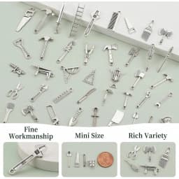 Mini Metal Hand Tool Pendants Dollhouse Hardware Accessories Vintage Alloy Miniature Tools for Doll House Decor