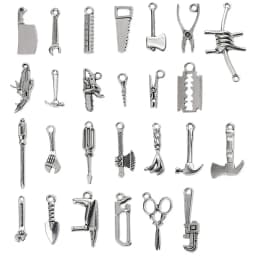 Mini Metal Hand Tool Pendants Dollhouse Hardware Accessories Vintage Alloy Miniature Tools for Doll House Decor