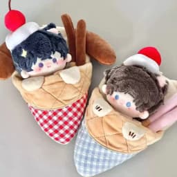Cute 10cm Cotton Doll Accessories Cartoon Cat Dog Crepe Shaped Doll Bag Exquisite Plush Doll Outfit Diy Collectable Toy Gift