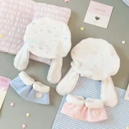 Autumn Winter Doll Clothes for 10cm Bunny Series Cotton Doll Peach Blueberry Themed Outfit Cute Warm Costume Plush Toy Supplies
