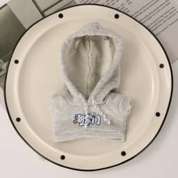 Mini Doll Hoodie Sweatshirt Printed Pattern Drawstring Hooded Top Casual Doll Outfit Clothes Accessories Trendy Plush Doll