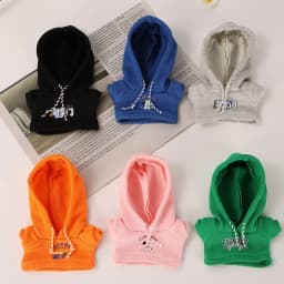 Mini Doll Hoodie Sweatshirt Printed Pattern Drawstring Hooded Top Casual Doll Outfit Clothes Accessories Trendy Plush Doll