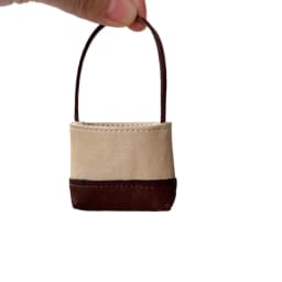 Cute Mini Faux Leather Doll Two-Tone Bucket Bag Fits 1/6 BJD 1/8 Zsiga Doll, Doll Accessories