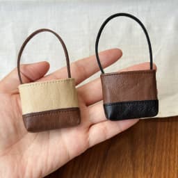 Cute Mini Faux Leather Doll Two-Tone Bucket Bag Fits 1/6 BJD 1/8 Zsiga Doll, Doll Accessories