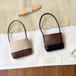 Cute Mini Faux Leather Doll Two-Tone Bucket Bag Fits 1/6 BJD 1/8 Zsiga Doll, Doll Accessories