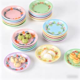 10Pcs 1:12 Scale Dollhouse Mini Country‑Style Floral Plate Model, Beautiful Decorative Dish Ornaments for Food Play Scene Layout