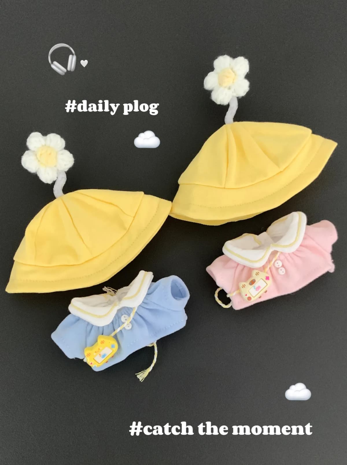 Generic Cotton Doll Clothes Set 10Cm 15Cm Plush Doll Outfit Flower Hat Uniform Suit For Stuffed Cotton Doll Accessories