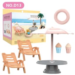 1:12 Dollhouse Miniature Furniture Set Mini Fridge Stove Sink Toilet Washing Machine Dining Table Chair Pretend Play Accessory