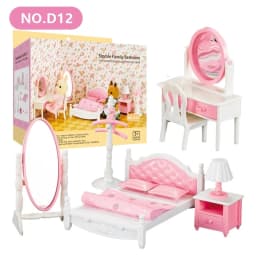 1:12 Dollhouse Miniature Furniture Set Mini Fridge Stove Sink Toilet Washing Machine Dining Table Chair Pretend Play Accessory