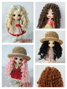 JD073 All Sizes Long Curly BJD Wigs Wholesale Synthetic Mohair Doll Wig 1/12 1/8 1/6 1/3 Blythe Hair Top Sale Accessories