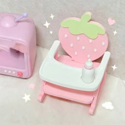 New Kawaii 3D Printed Strawberry Chair 10cm Cotton Doll Furniture Mini Cute Doll Korean Accessories DIY Scene Decoration Gift