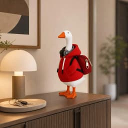 7 Inch Goose Clothes Outfits Hoodie Backpack Porch Duck Sweatshirt Tabletop Desktop Statues Lawn Garden Yard Decor Party Gifts
