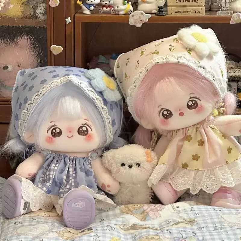 Multiple Styles 20cm Cotton Doll Clothes Cute Cherry Print Lace Dress Summer Fresh Outfit For Plush Doll Girl'S Birthday Gift