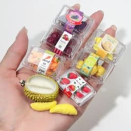 1 Set1/6 Scale Dollhouse Miniature FoodSupermarket Vegetable&Fruit Set withClear Display Box Doll Accessories Toy for Collectors