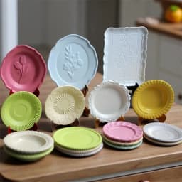 1/12 Scale Mini Dinner Plate Model Simulated Kitchen Food Tray Decor Dish DIY Dollhouse Dining Scene Doll Accessories