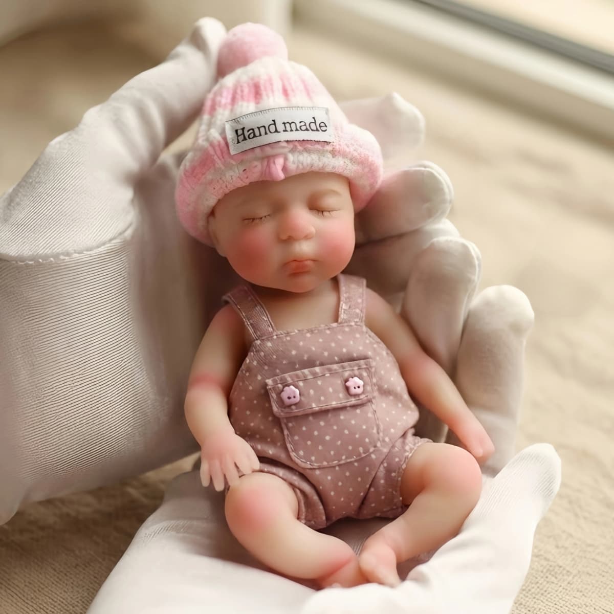 6 Inch/15 cm Cleanable Mini Full Silicone Reborn Doll Luna, Hand Painted Skin, Silky Lifelike Texture, Bebe Reborn De Silicona