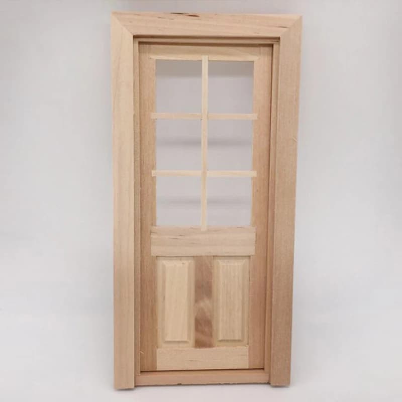 1/12 Dollhouse Miniature Wood Door Unpainted DIY Accessories Model Toys