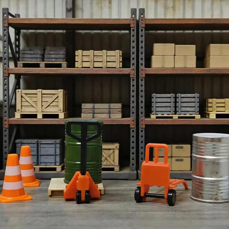 Miniature Warehouse Model Kit Dollhouse Logistics Scene Decor Micro Landscape Construction Prop