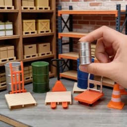 Miniature Warehouse Model Kit Dollhouse Logistics Scene Decor Micro Landscape Construction Prop