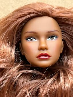 1/6 Coffee Beige Superwhite Skin Doll Heads Candy Color Hair Heads Collective Female Doll Figure Toys