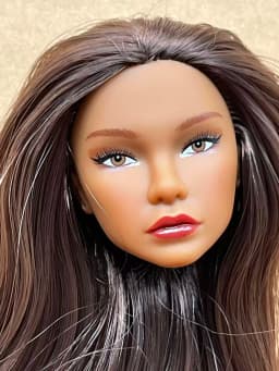 1/6 Coffee Beige Superwhite Skin Doll Heads Candy Color Hair Heads Collective Female Doll Figure Toys