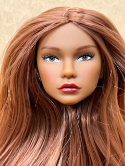 1/6 Coffee Beige Superwhite Skin Doll Heads Candy Color Hair Heads Collective Female Doll Figure Toys