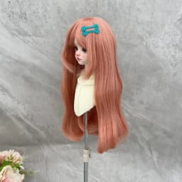 BJD/SD Doll Wig Inner Button Bangs Soft Silk Long Hair Wig Cover 3/4/6 Points for DIY 2D Doll Girl Diy Makeup Accessories
