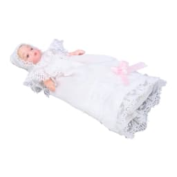 Mini Ceramic Baby Doll 1/12 Movable Bendable Miniature Baby Doll Model with Dress for Dollhouse Accessories