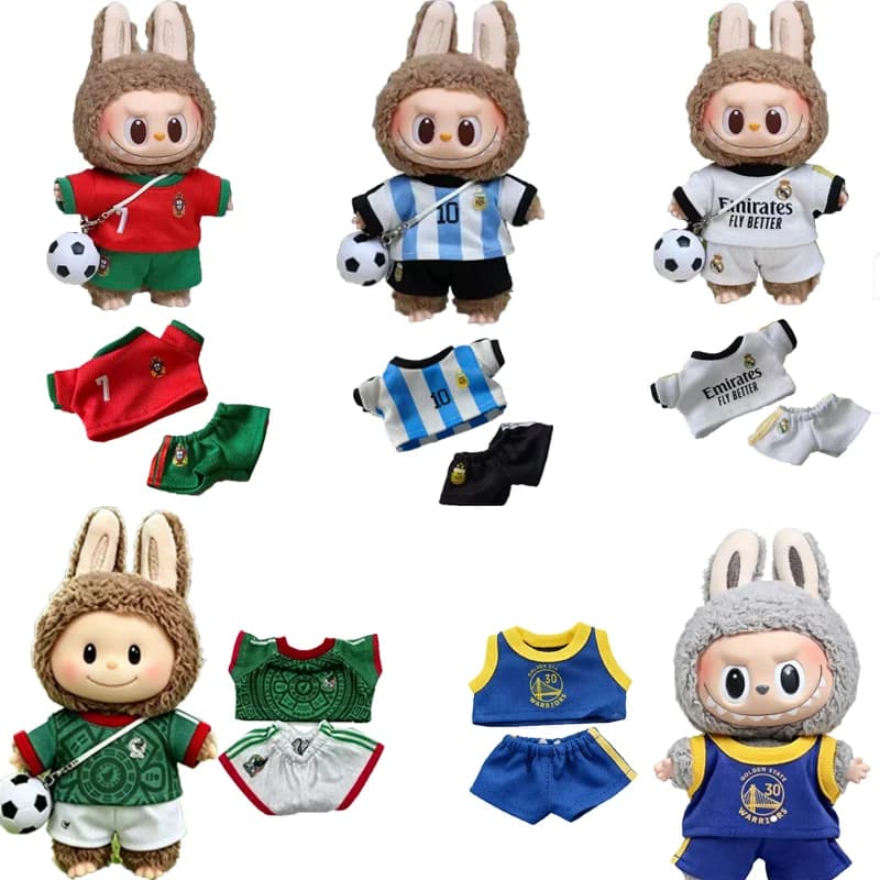 Cute For Labuibu Clothes 15 17cm First Second Generation The Third Generation For Labubu Basketball Football Clothes Cute Doll