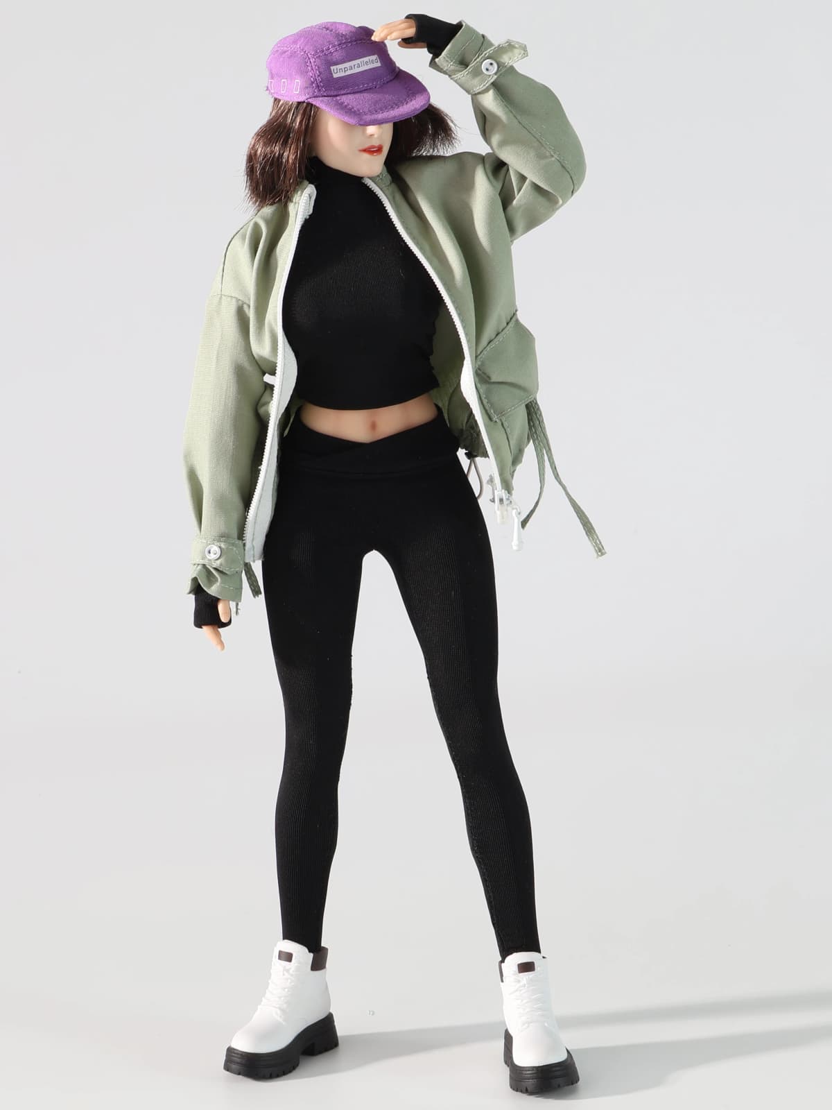 1/6 Scale Female Yoga Wear Set Hooded Jacket Clothes Outfit, Doll Clothing Accessory for 12 Inch Female Action Figure Bodies Par