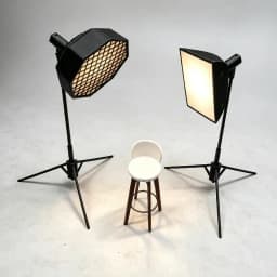 1/12 Scale Miniature Photography Prop Kit Softbox Light Tripod Photography Stool for Dollhouse Scene DIY Decoration