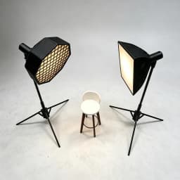 1/12 Scale Miniature Photography Prop Kit Softbox Light Tripod Photography Stool for Dollhouse Scene DIY Decoration