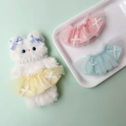 Tulle Skirt Doll Outfit for 10cm Plush Doll, Handmade DIY Doll Clothes, Mesh Dress for 1/8 BJD Doll