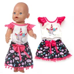 17 Inch Baby Doll Boy Outfit Green T-shirt Overalls for 43cm 18 Inch Doll Clothes Rompers