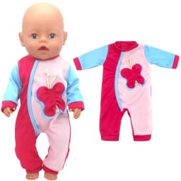 17 Inch Baby Doll Boy Outfit Green T-shirt Overalls for 43cm 18 Inch Doll Clothes Rompers
