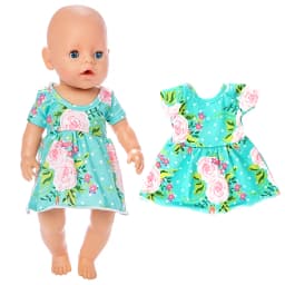 17 Inch Baby Doll Boy Outfit Green T-shirt Overalls for 43cm 18 Inch Doll Clothes Rompers