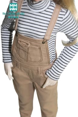 BJD Dolls Accessories Clothes Fits 43-45cm 1/4 MSD MK YOSD Fashionable PU Leather Clothes Denim Overalls Vests