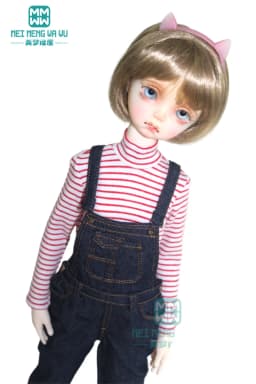 BJD Dolls Accessories Clothes Fits 43-45cm 1/4 MSD MK YOSD Fashionable PU Leather Clothes Denim Overalls Vests