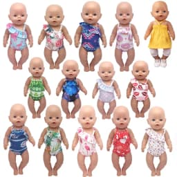 Baby Doll Summer Clothes for 43cm Born Baby Doll Swim Clothes 18 Inch Doll Bikini