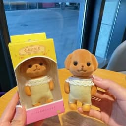 Limb Movable Forest Family Animal Figure Poodle Flocked Shaggy Figurine Dog Model Toy Dollhouse Miniatures Accessories For Kids