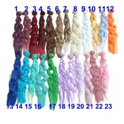 Factory Wholesales 25cm Long Curly BJD Doll Hair Rainbow Color Wavy Thick Doll Wigs