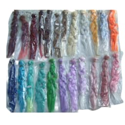 Factory Wholesales 25cm Long Curly BJD Doll Hair Rainbow Color Wavy Thick Doll Wigs