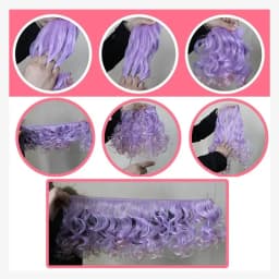 Factory Wholesales 25cm Long Curly BJD Doll Hair Rainbow Color Wavy Thick Doll Wigs