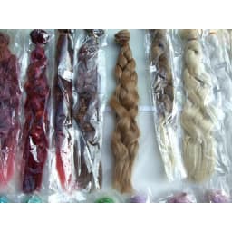 Factory Wholesales 25cm Long Curly BJD Doll Hair Rainbow Color Wavy Thick Doll Wigs