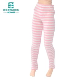 Toys Doll Clothes Fit 28-30cm Blyth Azone OB22 OB24 Party Doll Dress Up Soot Stripes Pink Gray Tights Pantyhose