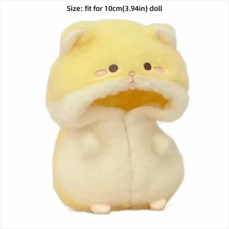 Generic Doll Clothes 10Cm Yellow Cartoon Hamster Cotton Stuffed Doll Jumpsuits Miniature Pajamas Cosplay Changing Dress Game